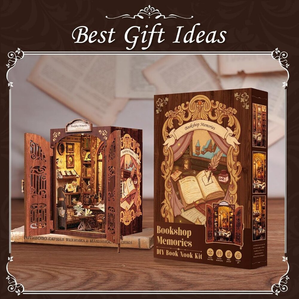 Book Nook Kit - DIY Miniature House Dollhouse Kit for Adult and Teens, Booknook - Picture 9 of 9